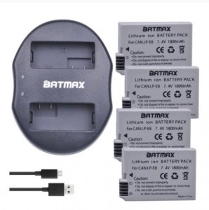 1800mAh LP-E8 LP E8 Battery Pack + Dual USB Charger for Canon LP-E8