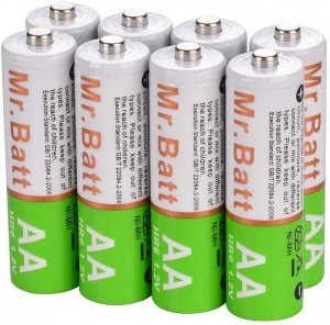 Mr.Batt Rechargeable AA Batteries, 1600mAh